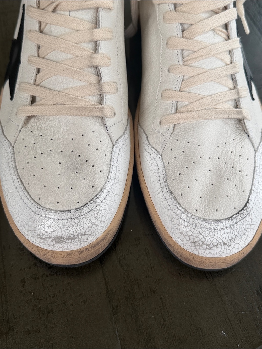 Golden Goose Mens Ball Star Sneakers White, Black & Tan EU size 47 with Dust bag - Picture 10 of 16